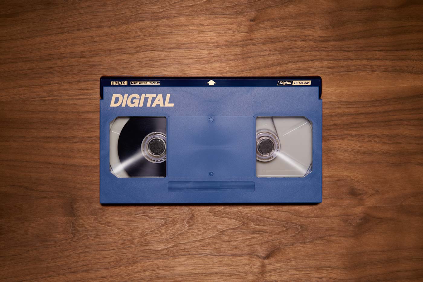 Digital Betacam Tape on wood background