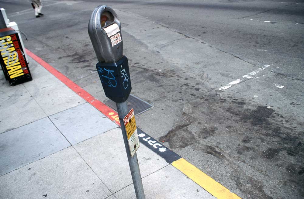parking meter with street view