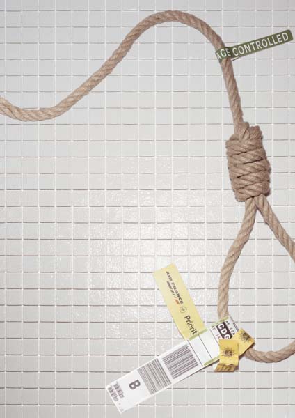 luggage tag on a rope